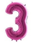 �� Rakam Pembe Fu�ya folyo rakam balon 40 inch 100 cm